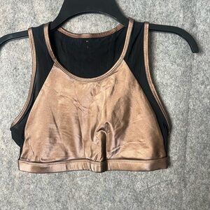 Fabletics‎ Woman Size Medium Shimmering Brown and Black Activewear Sports Bra